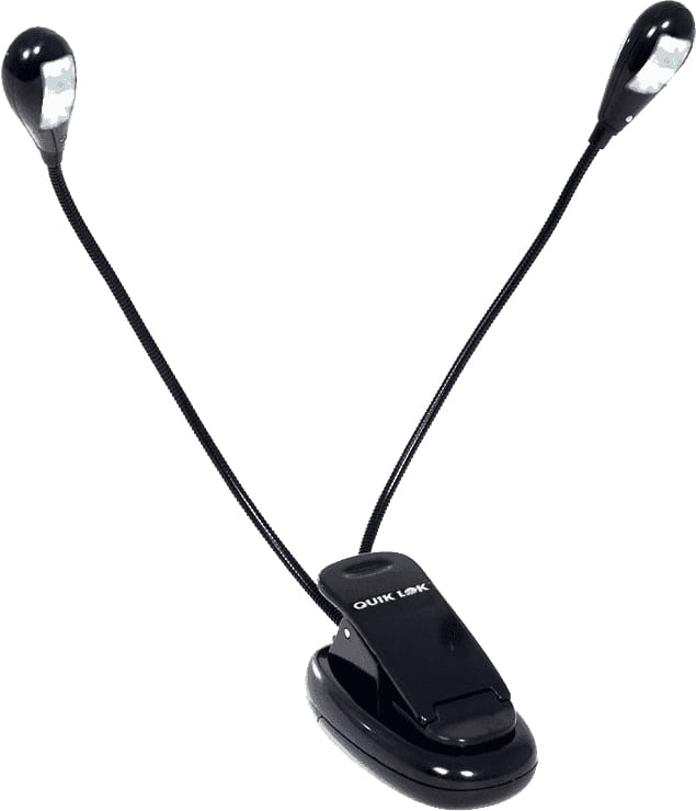 QUICKLOK Lampe de pupitre 2 bras 4 Leds - Accessoire pour Musicien