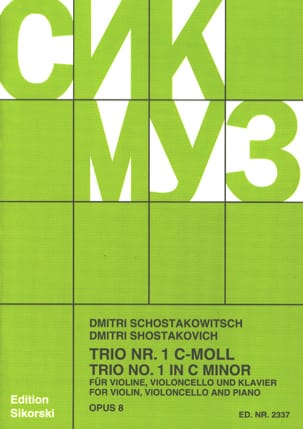 Trio Nr. 1 op. 8 - Stimmen CHOSTAKOVITCH Partition Trios