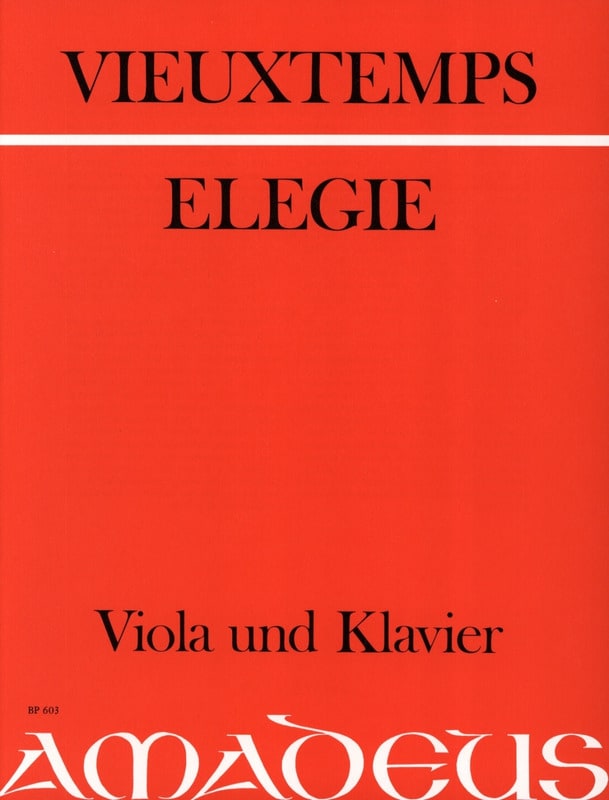 Elégie Opus 30 VIEUXTEMPS Partition Alto