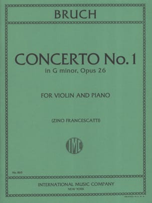 Concerto N°1 Sol Mineur Op.26 BRUCH Partition Violon