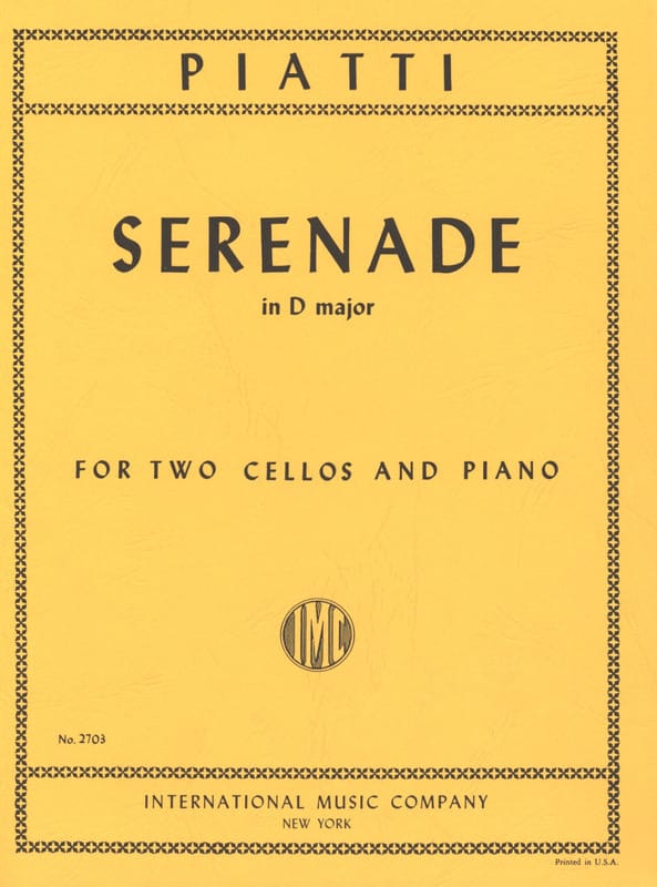 Serenade D major - 2 Cellos piano - Alfredo C. Piatti - Partition