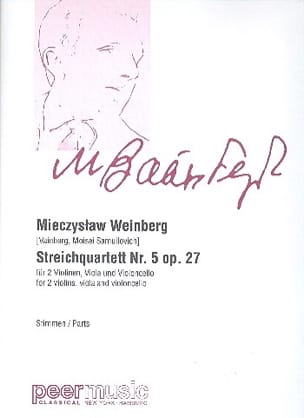 Quatuor à cordes n°5 op. 27 Mieczyslaw Weinberg Partition Quatuors