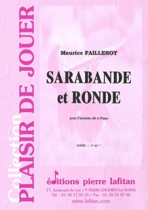 Sarabande et Ronde Maurice Faillenot Partition Clarinette