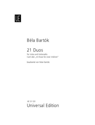 21 Duos - Alto cello BARTOK Partition Duos