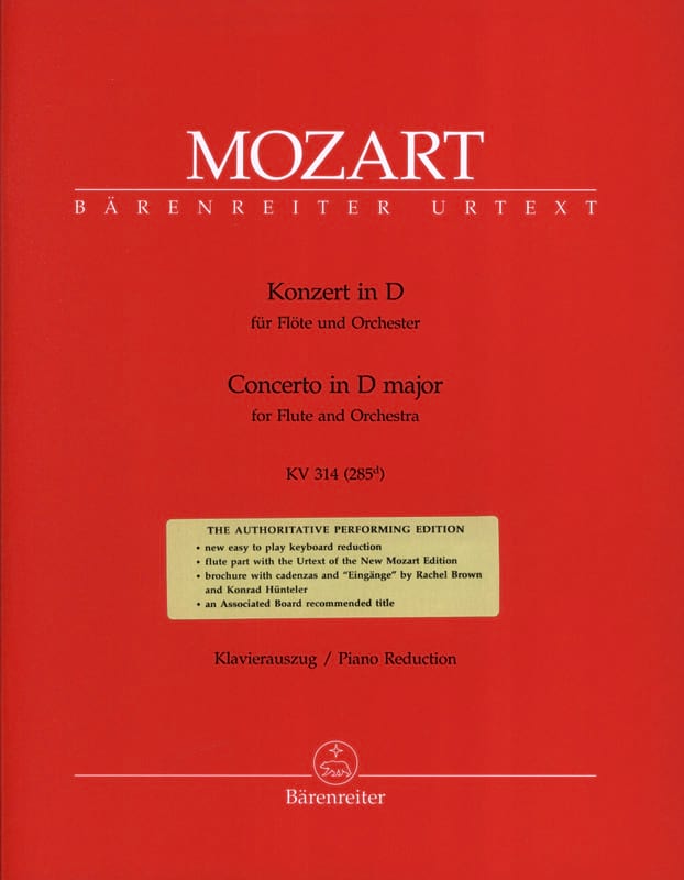 Concerto pour flûte n° 2 en ré majeur KV 314 - MOZART - Partition