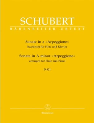 Sonate Arpeggione en LA mineur SCHUBERT Partition Flûte traversière