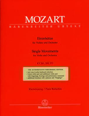 Einzelsätze für Violine KV 261, 269, 373 MOZART Partition Violon