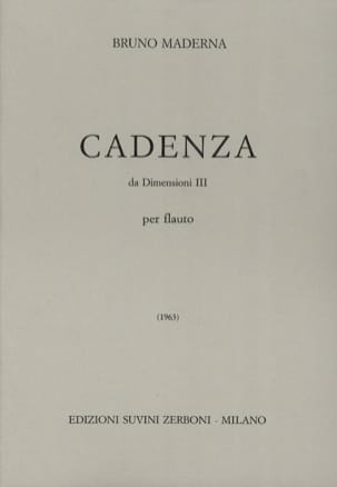 Cadenza da Dimensioni 3 Bruno Maderna Partition Flûte traversière