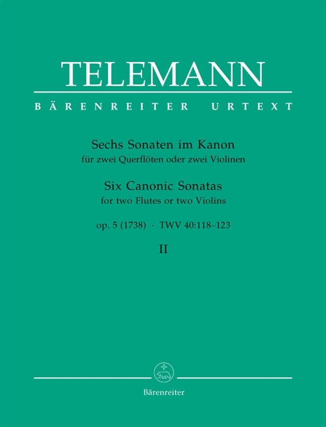 6 Sonaten im Kanon op. 5 Bd. 2 - 2 Flöten o. Violinen - TELEMANN