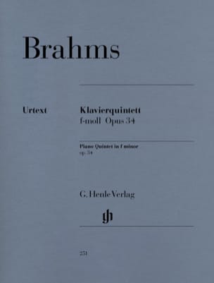 Quintette avec piano en fa mineur op. 34 BRAHMS Partition Quintettes