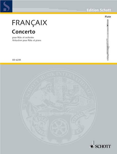 Concerto pour flûte - Flûte piano FRANÇAIX Partition Flûte traversière