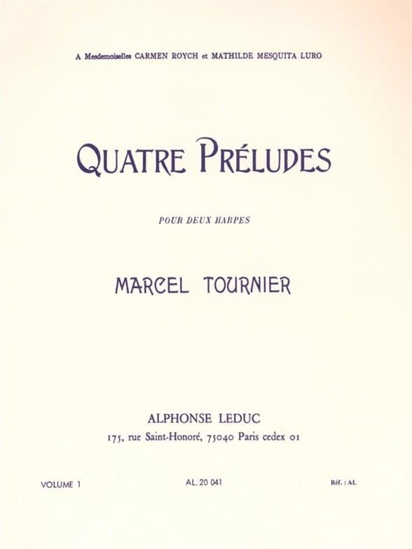 4 Préludes - Volume 1 n° 1-2 Marcel Tournier Partition Duos