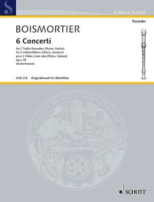 6 Concerti, opus 38 BOISMORTIER Partition Flûte à bec