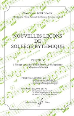 Nouvelles lecons de solfège rythmique Volume 4 - BOURDEAUX - Partition