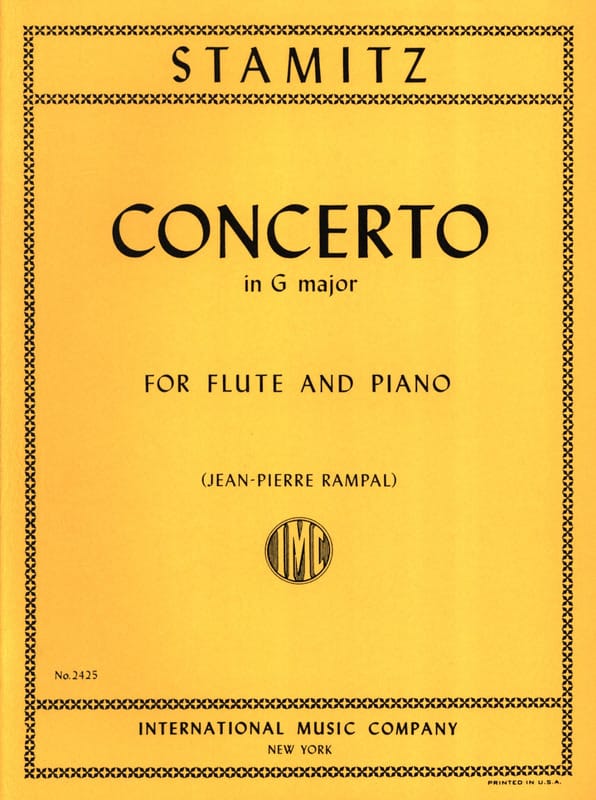 Concerto in G major op. 29 - Flute STAMITZ Partition Flûte traversière