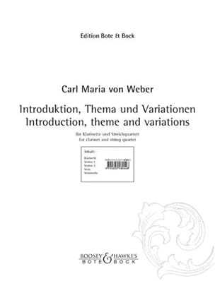 Introduktion, Thema und Variationen - Klarinette Streichquartett