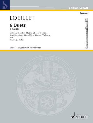 6 Duette - Bd 2 - 2 Altblockflöten - de Gant Jean Baptiste Loeillet