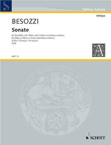 Sonate D-Dur - Flöte Bc Alessandro Besozzi Partition Flûte traversière