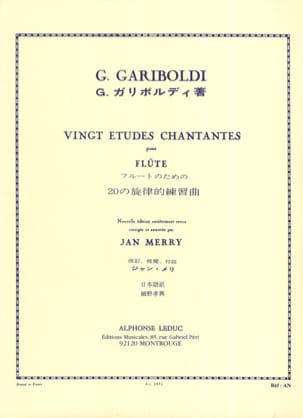 20 Etudes chantantes GARIBOLDI Partition Flûte traversière
