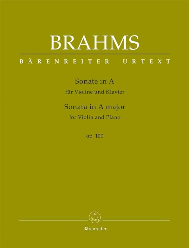 Sonate en La Majeur, op. 100 - Violon et piano BRAHMS Partition Violon