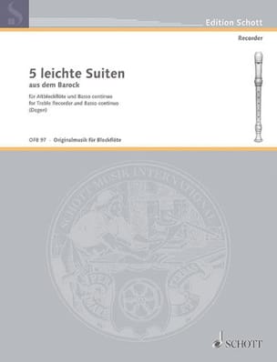 5 Leichte Suiten - Altblockflöte u. Bc Partition Flûte à bec