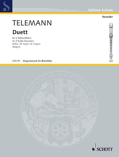 Duett für 2 Altblockflöten TELEMANN Partition Flûte à bec