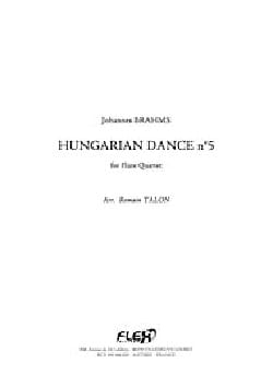 Danse Hongroise N° 5 - 4 Flûtes BRAHMS Partition Flûte traversière