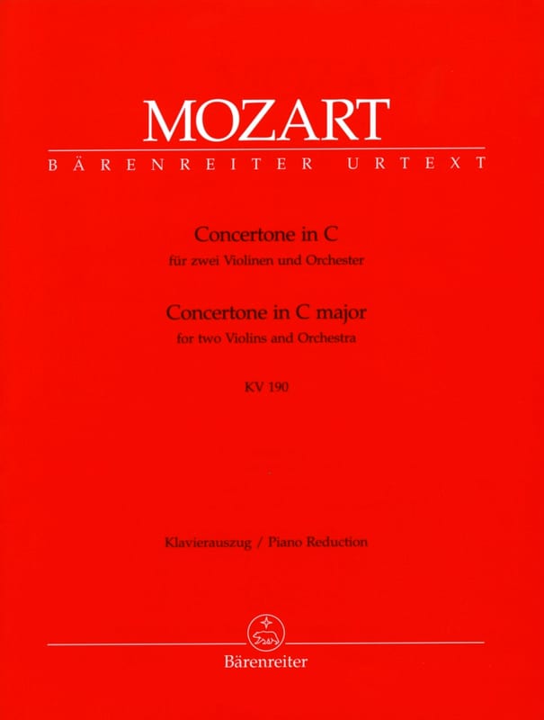 Concertone in C-Dur KV 190 - 2 Violine Klavier - MOZART - Partition