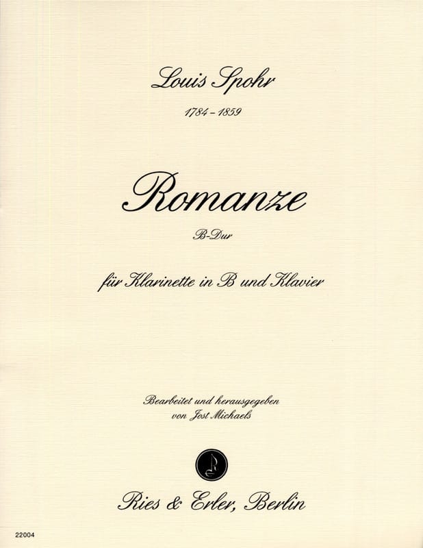 Romanze B-Dur - Klarinette Klavier SPOHR Partition Clarinette