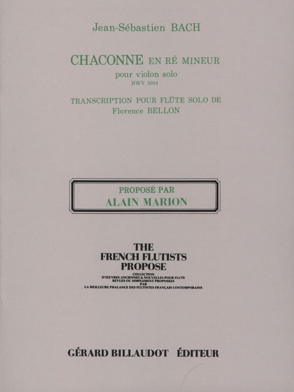 Chaconne en Ré Min. Bwv 1004 - BACH - Partition - Flûte traversière