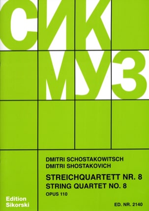 Streichquartett Nr. 8 op. 110 - Stimmen - CHOSTAKOVITCH - Partition