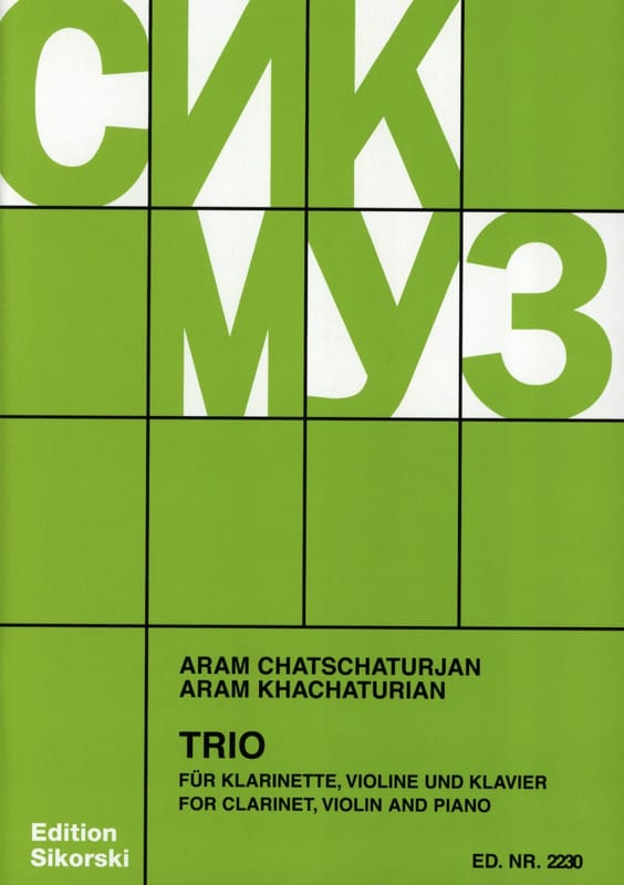 Trio pour Clarinette Violon et Piano KHATCHATURIAN Partition Trios