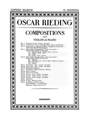Zigeunermarsch op. 23 n° 2 Oskar Rieding Partition Violon
