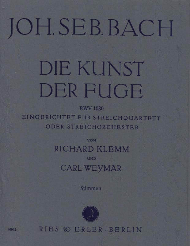 Die Kunst der Fuge - Streichquartett o. Streichorch. - Stimmen - BACH