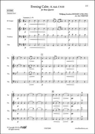 Calme du Soir - K.Anh.C 9.10 MOZART Partition Ensemble de cuivres