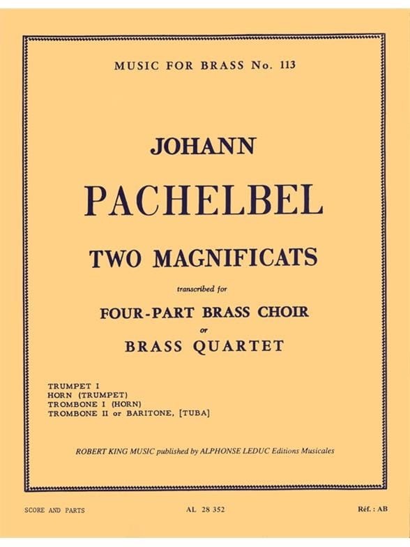 2 Magnificats PACHELBEL Partition Ensemble de cuivres
