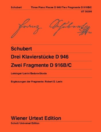 Drei Klavierstücke D 946 - 2 Fragmente D 916 - SCHUBERT - Partition