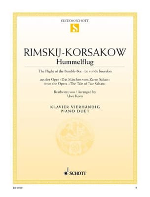 Le Vol du Bourdon. 4 Mains RIMSKY-KORSAKOV Partition Piano