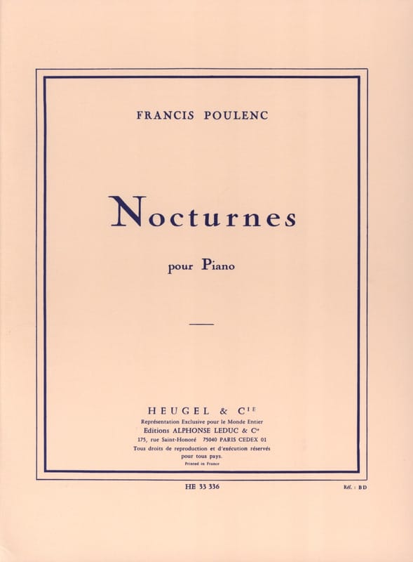 Nocturnes POULENC Partition Piano