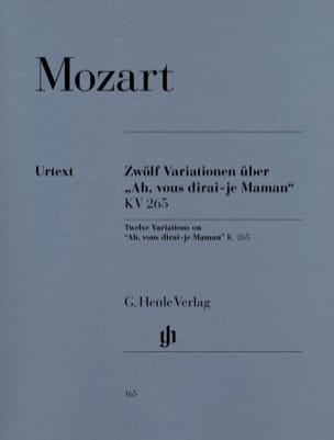12 Variations sur 'Ah vous dirai-je Maman' MOZART Partition Piano