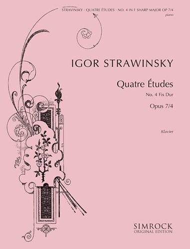 4 Etudes Opus 7-4 STRAVINSKY Partition Piano