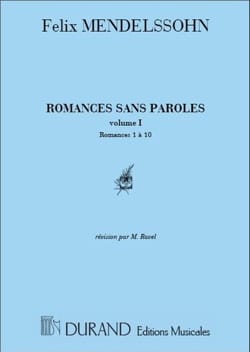 Romances Sans Paroles Volume 1 MENDELSSOHN Partition Piano