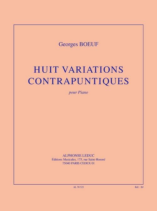 8 Variations Contrapuntiques Georges Boeuf Partition Piano