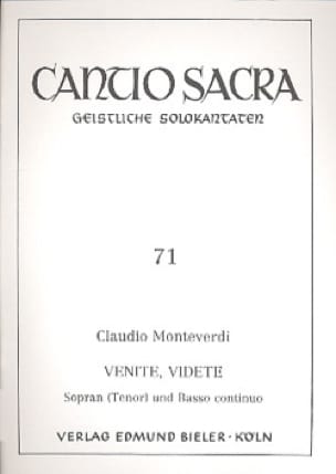 Venite, Videte MONTEVERDI Partition Mélodies